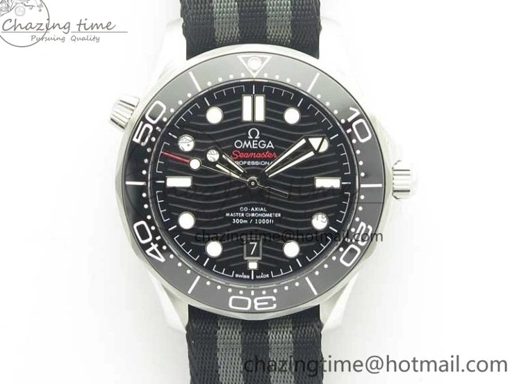 0324 2018 Seamaster Diver 300M VSF Best Edition Black Ceramic Dial on Black Gray Nato Strap A Unique 8057